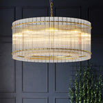 Artisan Iron and Glass Chandelier with Adjustable Chain, 8 or 10 Lights