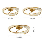 Mobius Gold Crystal Flush Mount Ceiling Light – Modern Luxury LED Ring
