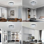 Aurelia Crystal Flush Mount Ceiling Light in Gold Stainless Steel