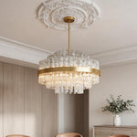 Full Copper Modern Chandelier with Clear Glass Shade for Dining Room and Living Room