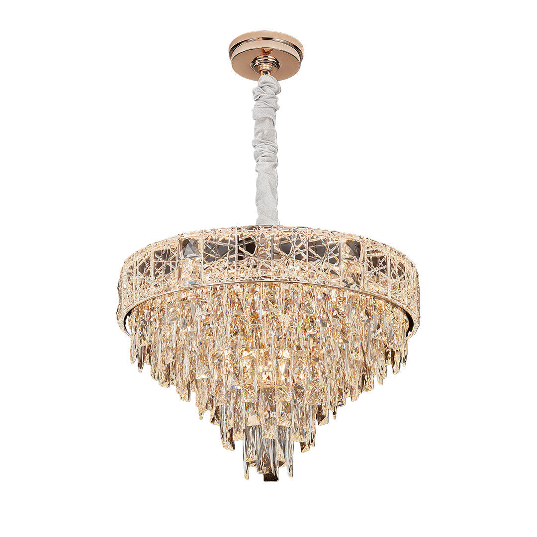 Aurelia Crystal Chandelier – European Luxury Gold Pendant Light