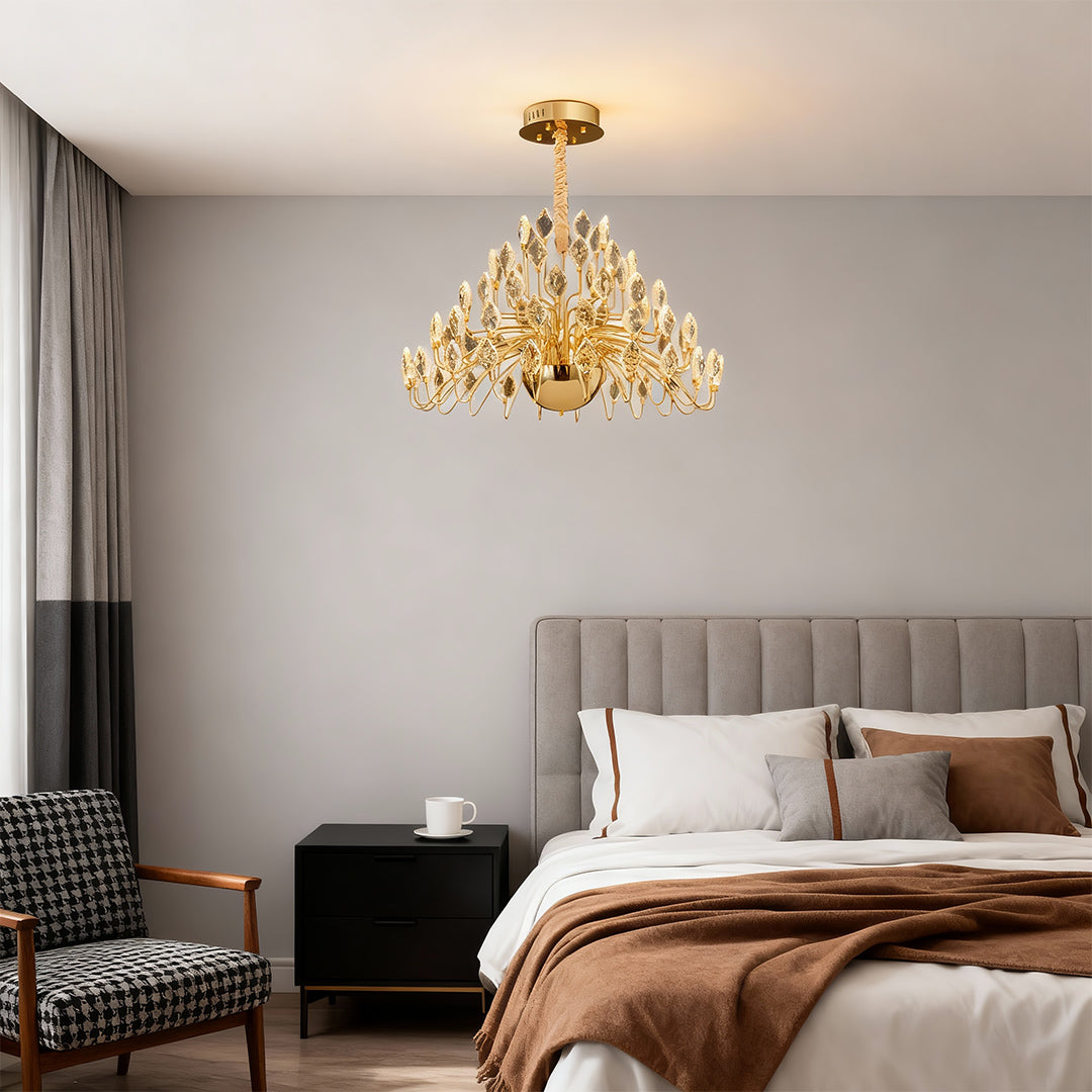 Aurelia Gold Crystal LED Chandelier – French Luxury Pendant Light
