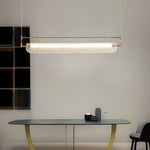 Nordic Linear LED Pendant Light, Minimalist Long Strip Ceiling Lamp for Dining Room and Kitchen Island