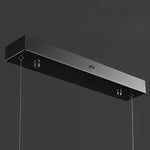 Linear Gold Pendant Light with Mountain Silhouette, Modern LED Chandelier