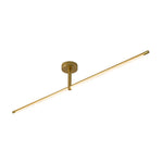 Linear LED Semi Flush Mount Ceiling Light in Black and Brass