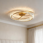 Mobius Gold Crystal Flush Mount Ceiling Light – Modern Luxury LED Ring