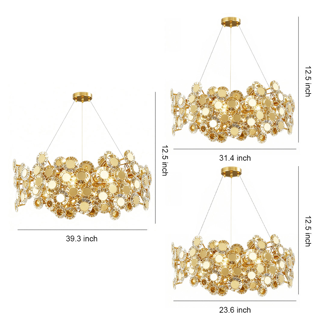 Aurelia Gold Modern Chandelier with Glass Shades