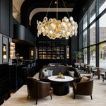 Aurelia Gold Modern Chandelier with Glass Shades