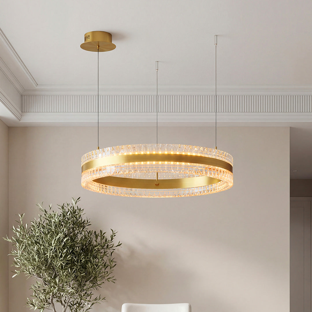 Aurelia Circular LED Chandelier – Modern Minimalist Luxury Pendant Light