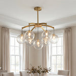 Lumière Moderne Glass Ball Chandelier in Brass, Nickel, or Black