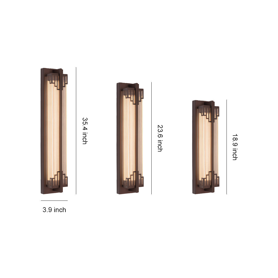 Outdoor Linear LED Wall Sconce in Stainless Steel, Modern Waterproof Courtyard Lighting