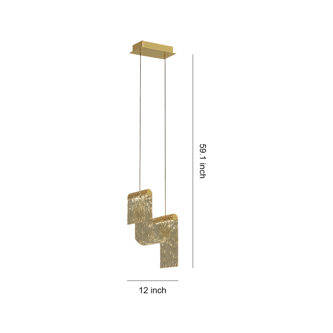 Aurelia Amber Glass Pendant Light in Gold for Modern Interiors