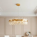 Aurelia Crystal Chandelier — Nordic Modern Ceiling Light in Copper, Nickel, or Black