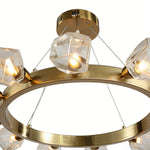 Aurelia Round Brass Ring Chandelier in Polished Gold