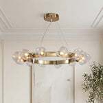 Aurelia Brass Ring Chandelier with Clear Glass Shades