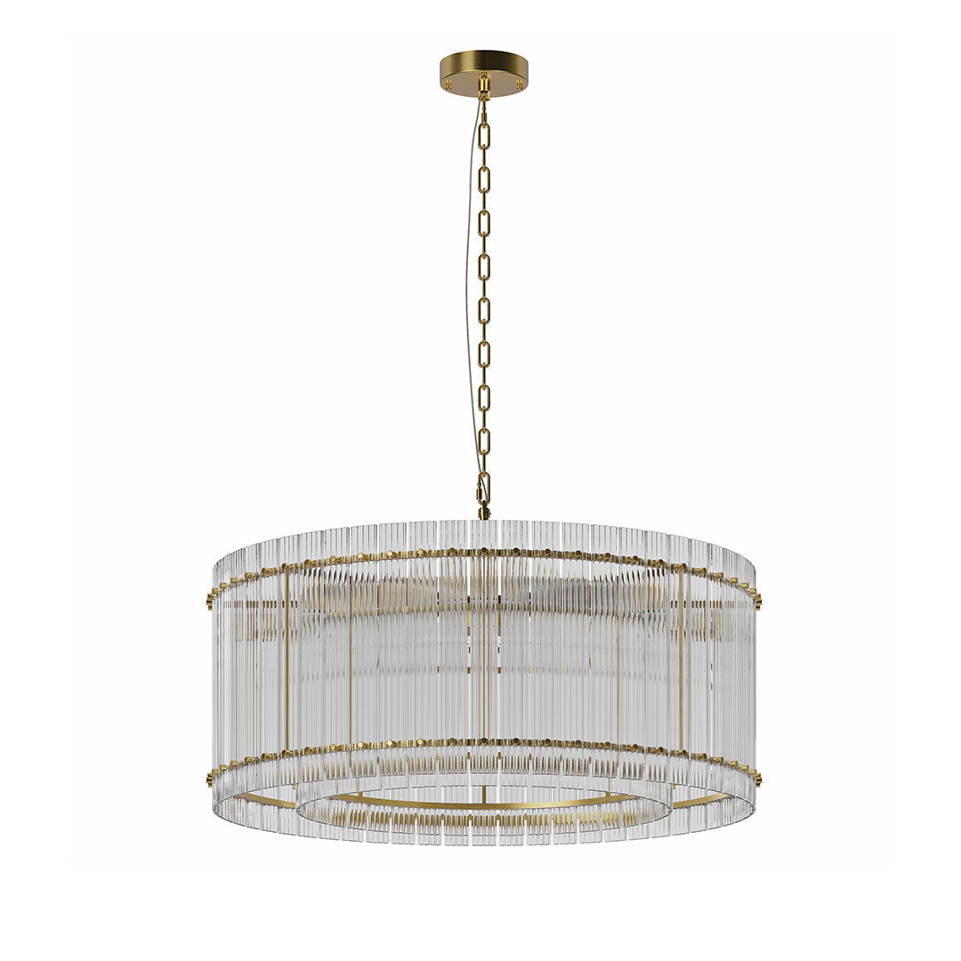 Artisan Iron and Glass Chandelier with Adjustable Chain, 8 or 10 Lights