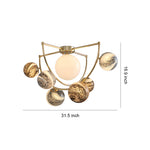 Gold Planet Semi Flush Ceiling Light – Modern Art Glass Shade