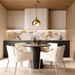 Aurelia Gold Hemisphere Pendant Light – Modern Industrial Glass Sphere