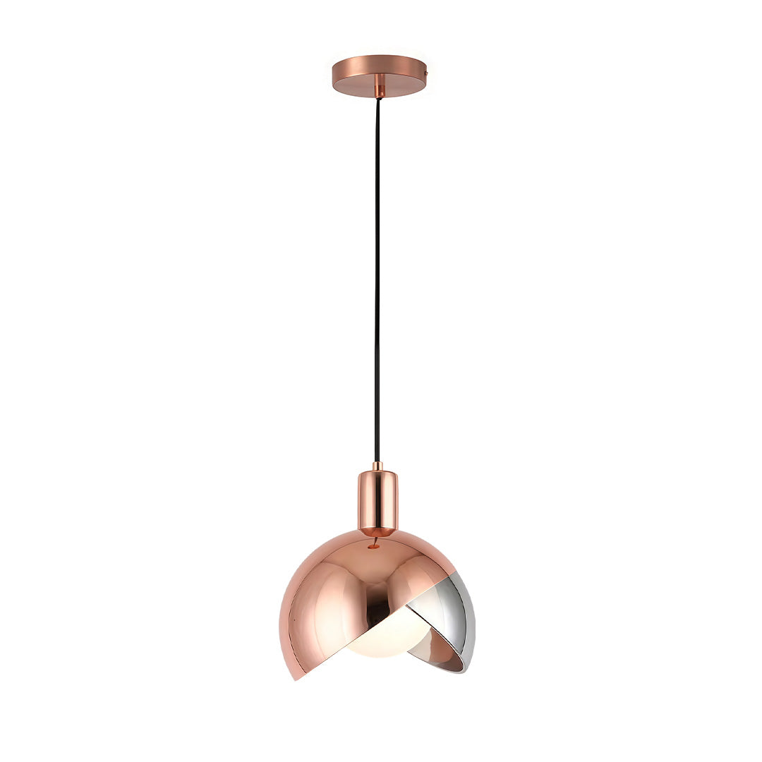 Aurelia Gold Hemisphere Pendant Light – Modern Industrial Glass Sphere