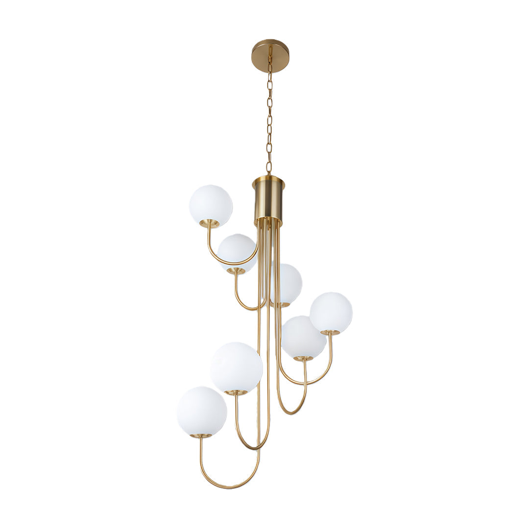 French Elegance Spiral Globe Chandelier in Gold or Black, 8 or 12 Lights