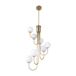 French Elegance Spiral Globe Chandelier in Gold or Black, 8 or 12 Lights