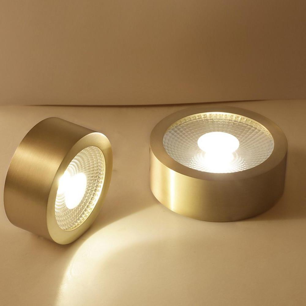 Aurelia Round LED Flush Mount Ceiling Light in Brass and Acrylic