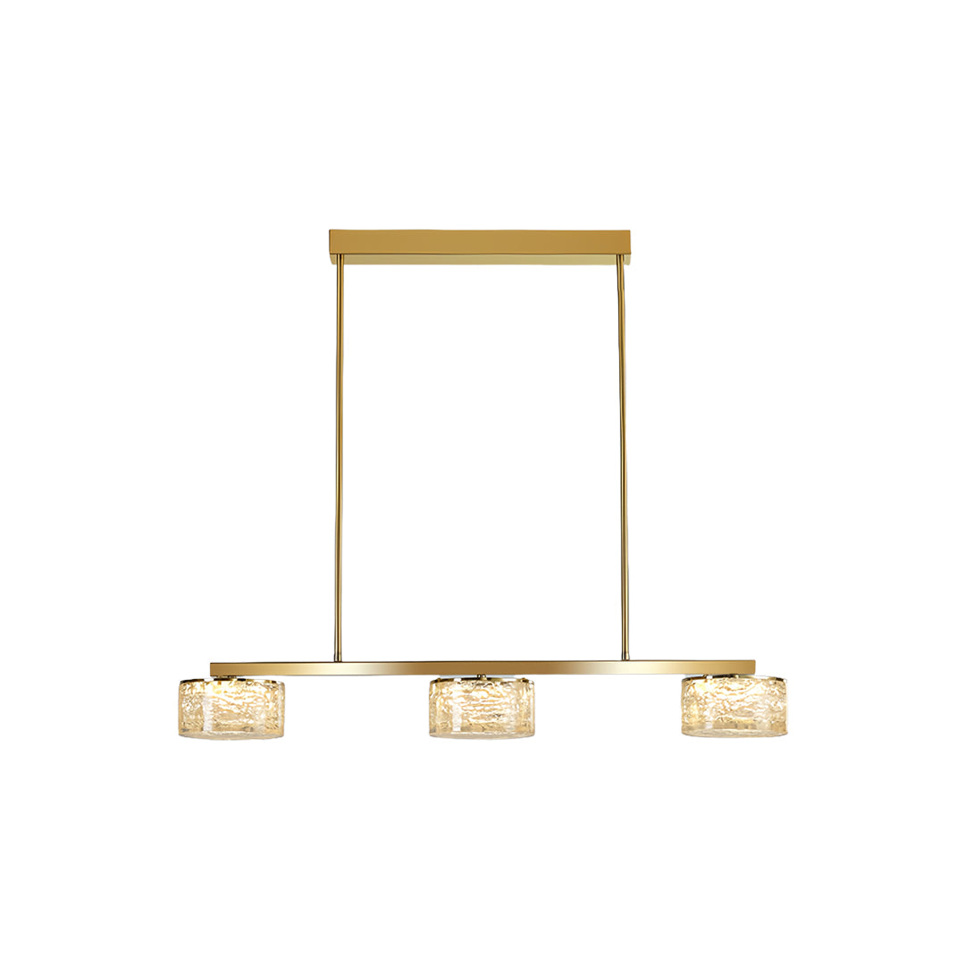Linear LED Pendant Light in Black and Gold with Adjustable Height
