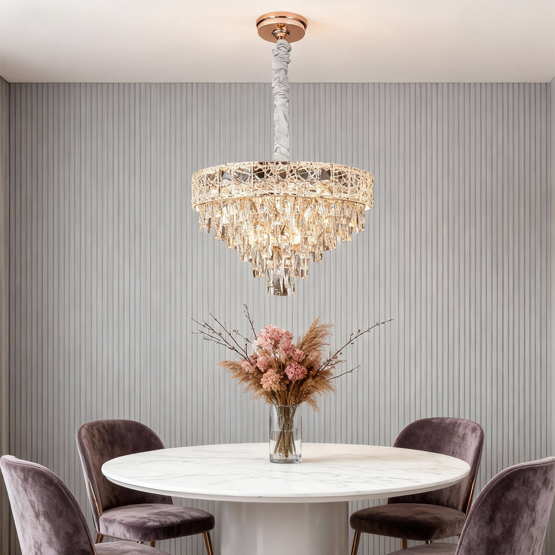 Aurelia Crystal Chandelier – European Luxury Gold Pendant Light