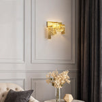 Aurelia Gold LED Wall Sconce with Amber Glass – Italian Modern