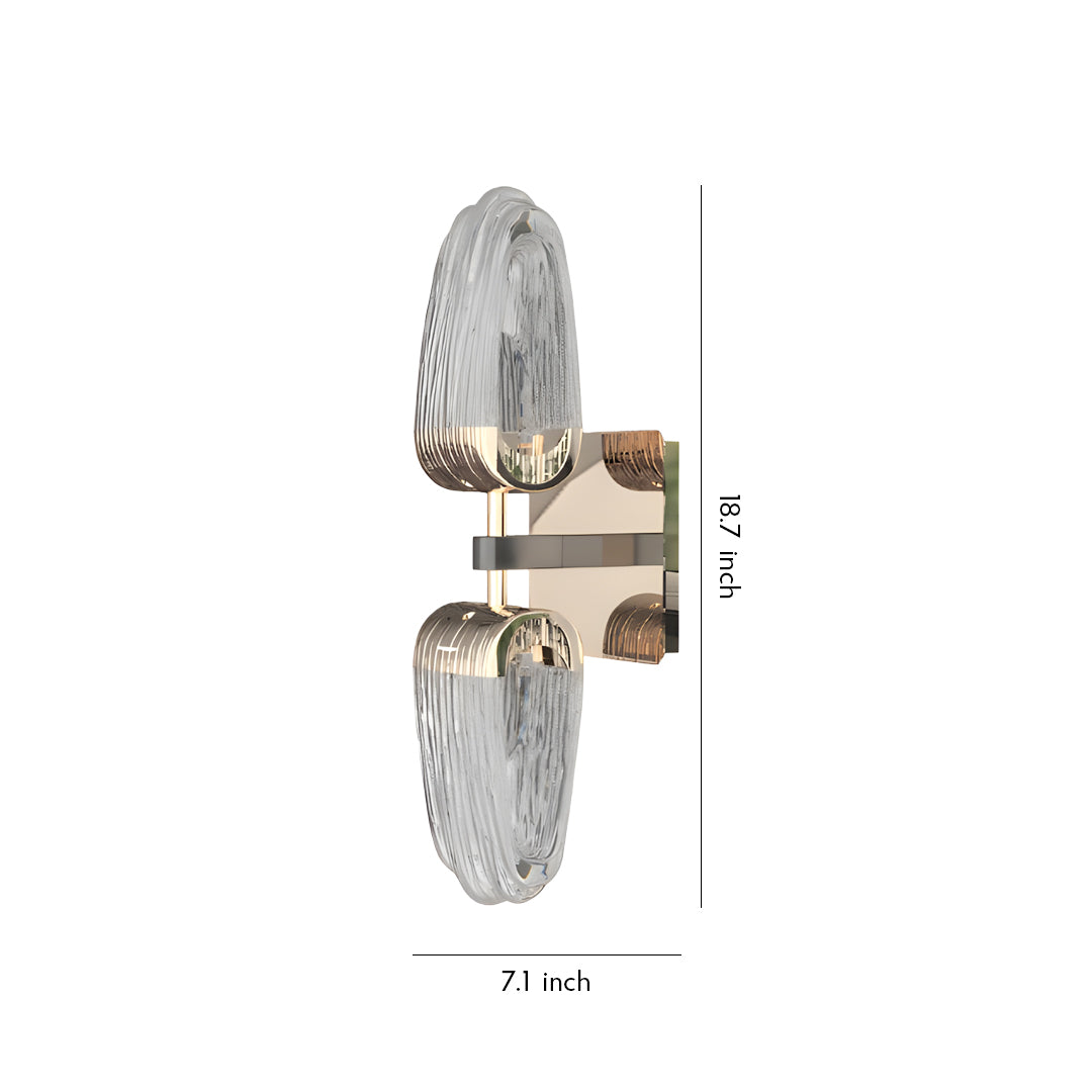 Aurelia Dual-Head LED Wall Sconce in Gold and Gray