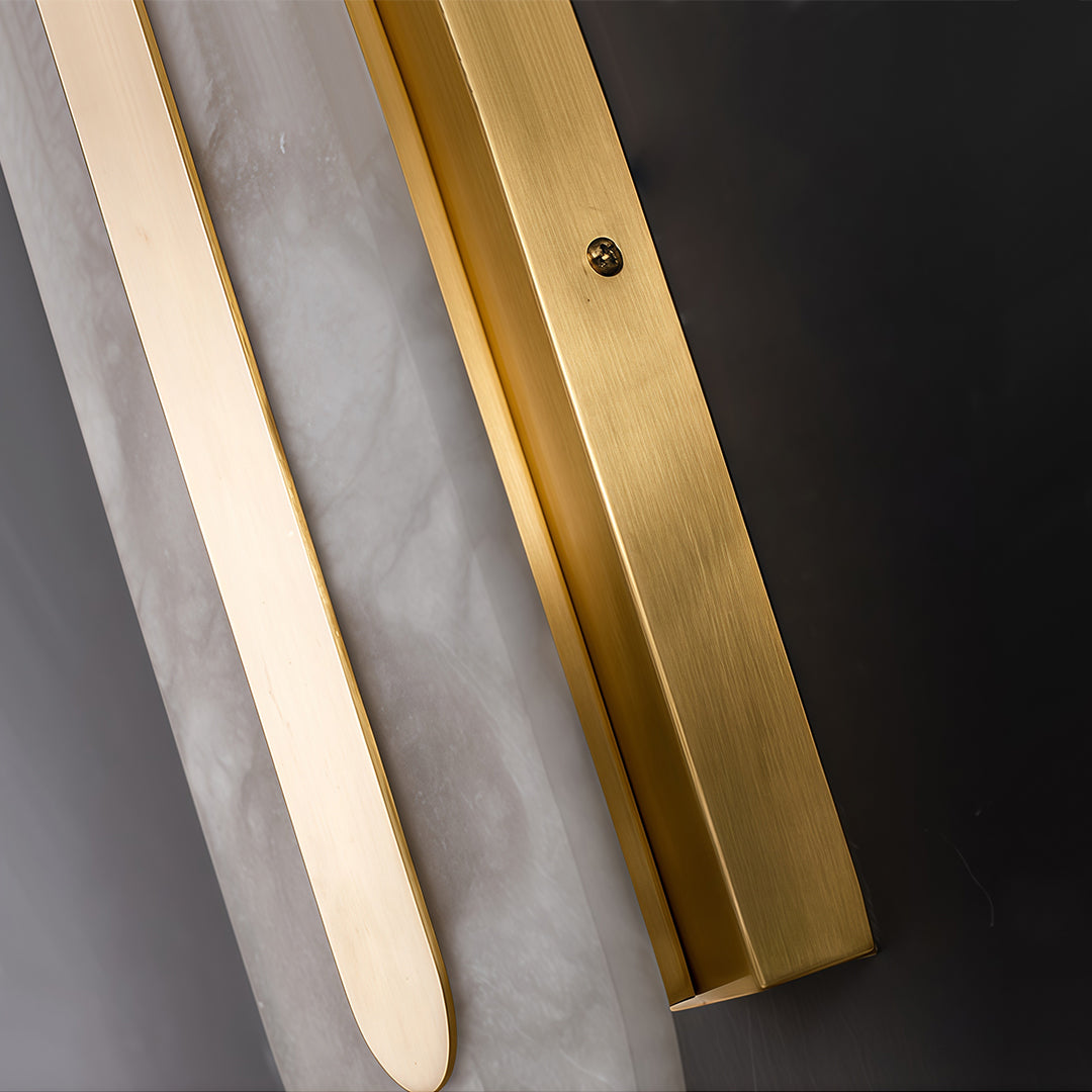 Luxury Brass Cloud Stone Wall Sconce with Warm LED Light for Modern Interiors