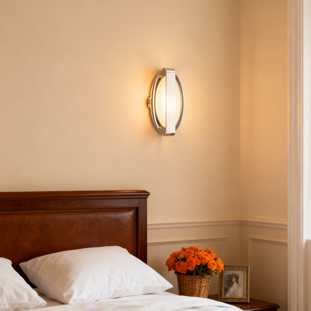 Modern Gold LED Wall Sconce with Acrylic Shade for Bedroom and Hallway