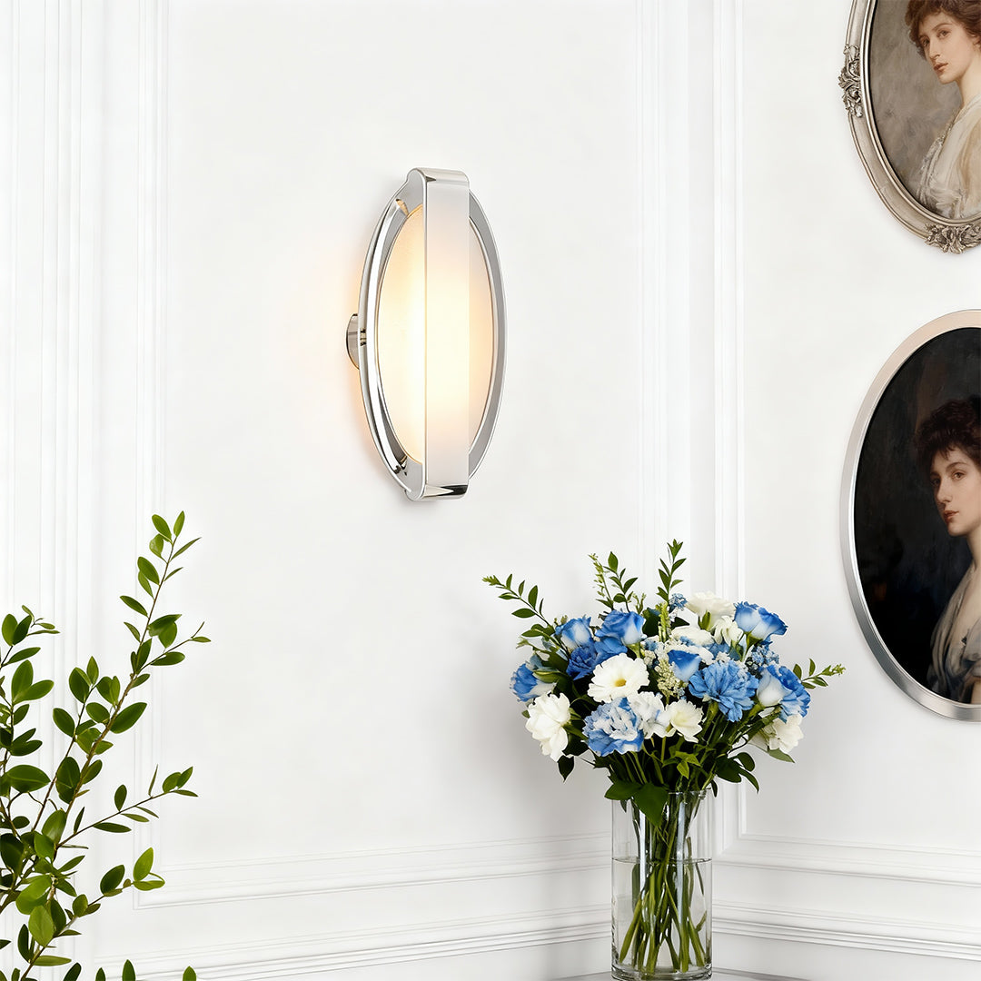 Modern Gold LED Wall Sconce with Acrylic Shade for Bedroom and Hallway