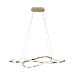 Wavy Double 8-Shaped LED Chandelier with Stepless Dimming, Modern Nordic Pendant Light