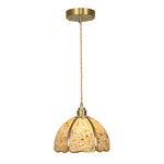 Vintage Crystal Pendant Light in Solid Copper, Small Scale