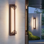 Outdoor Linear LED Wall Sconce in Stainless Steel, Modern Waterproof Courtyard Lighting