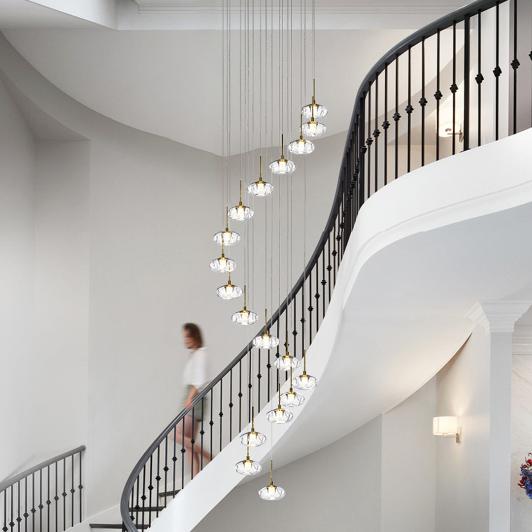 Italian Minimalist Ring Chandelier for High Ceilings