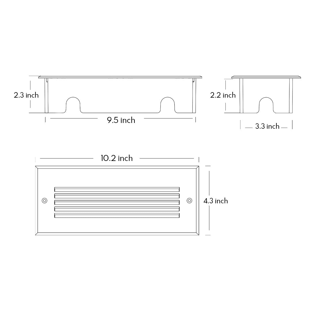 Minimalist Outdoor LED Step Light in Sand Gray Aluminum
