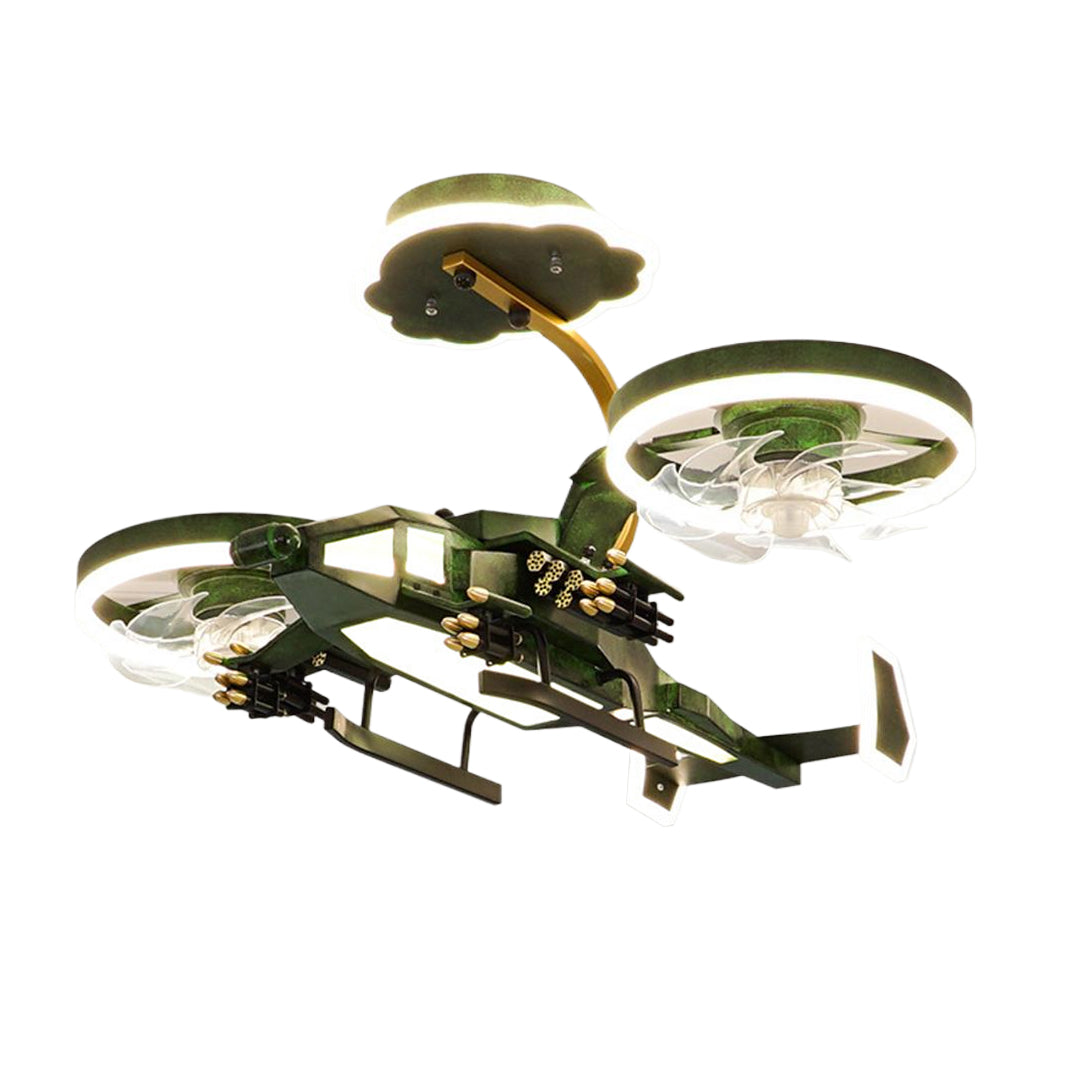 Aviator LED Ceiling Fan with Light for Kids' Rooms, Modern Remote Control
