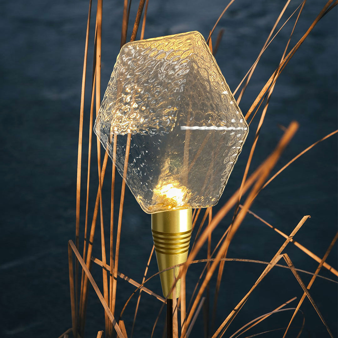 Lumière Diamond Path Light – Modern Landscape LED Bollard in Gold