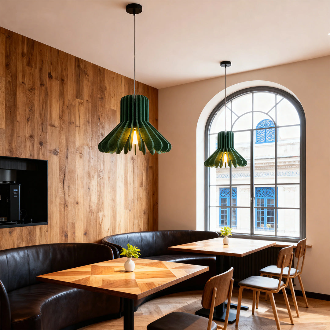 Acoustic Felt Pendant Light with Iron Shade, Noise-Reducing Ceiling Lamp for Modern Interiors
