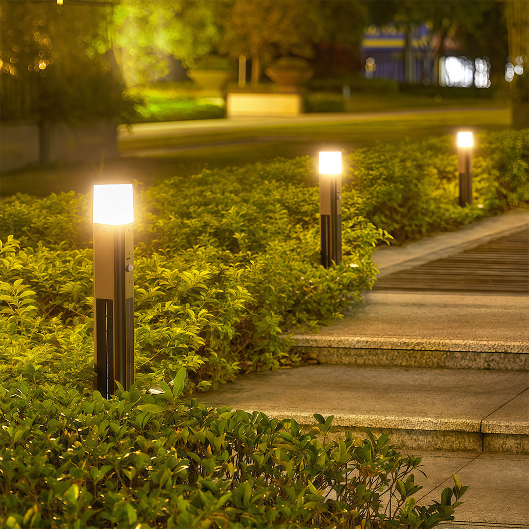 Solar Bollard Light Outdoor Garden Aluminum LED Landscape Lamp