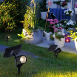 Solar Ground Spike Spotlight with Adjustable RGB LED for Landscape and Trees