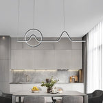 Modern LED Pendant Light with Geometric Wave Design for Dining Room and Kitchen Island