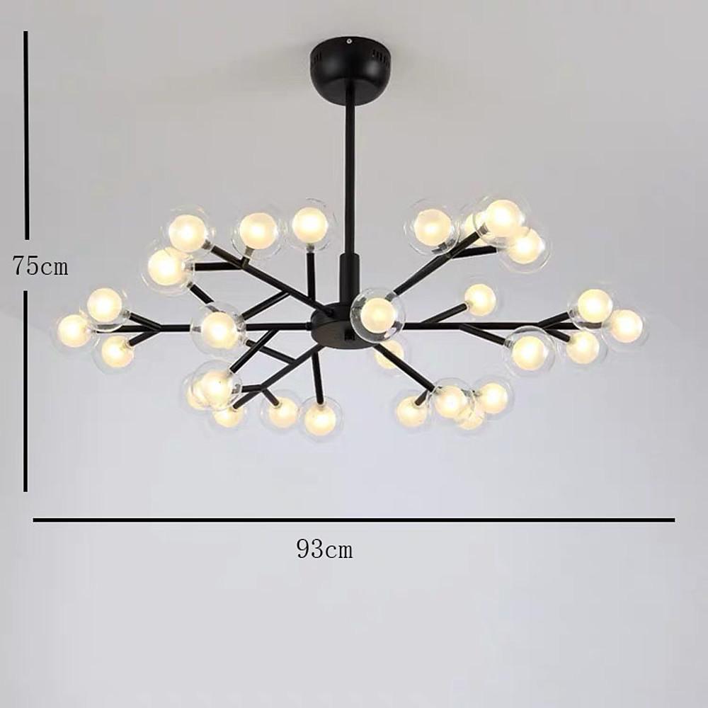 Novelty Iron Chandelier With 30 Light Glass Orbs Bubble 33 Wide Led Lighting
