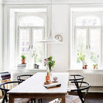Semi Arch Pendant Light – Designer Aluminum Swag Lamp for Dining & Living Spaces