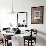 Semi Arch Pendant Light – Designer Aluminum Swag Lamp for Dining & Living Spaces
