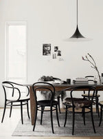 Semi Arch Pendant Light – Designer Aluminum Swag Lamp for Dining & Living Spaces