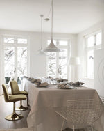 Semi Arch Pendant Light – Designer Aluminum Swag Lamp for Dining & Living Spaces