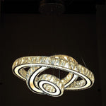 Contemporary 3 Ring Pendant Electroplated Crystal Chandeliers